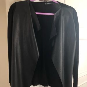 Zara Leather Sweater Jacket